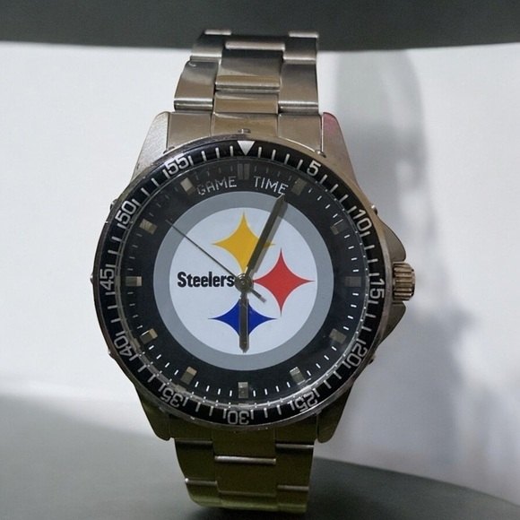 Pittsburgh Steelers Chronograph Team Watch Coach Series Silver Hardware PreOwned - Picture 1 of 9